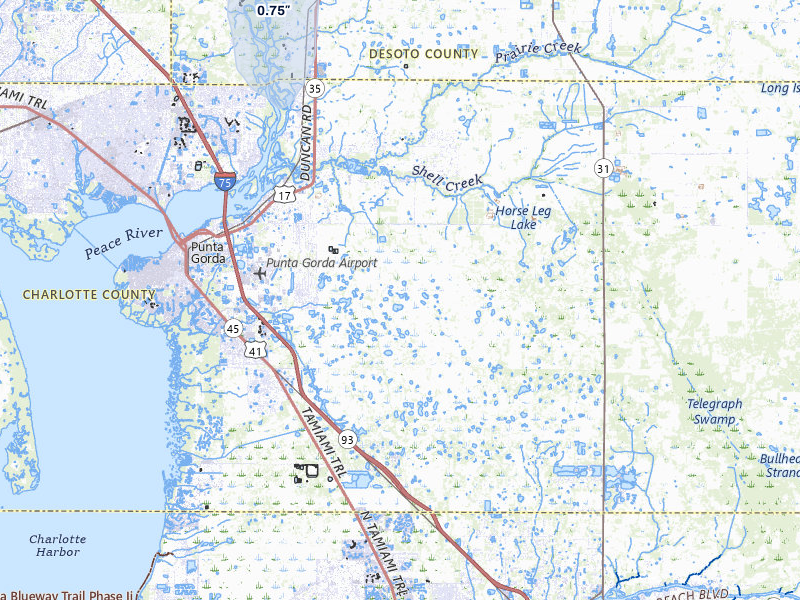 NEXRAD radar-signature map of the hail storm over Punta Gorda, FL on Jun 30, 2026