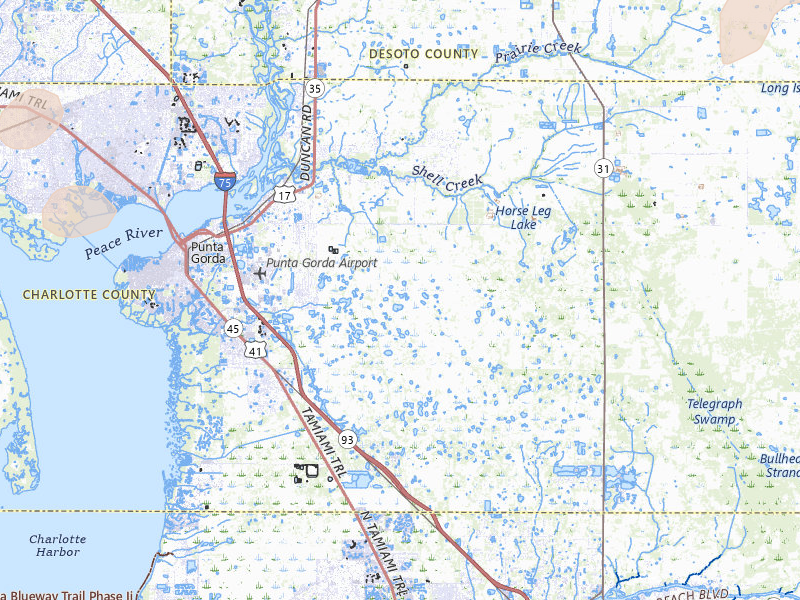 Radar-estimated hail-size map of the storm over Punta Gorda, FL on Jul 10, 2026