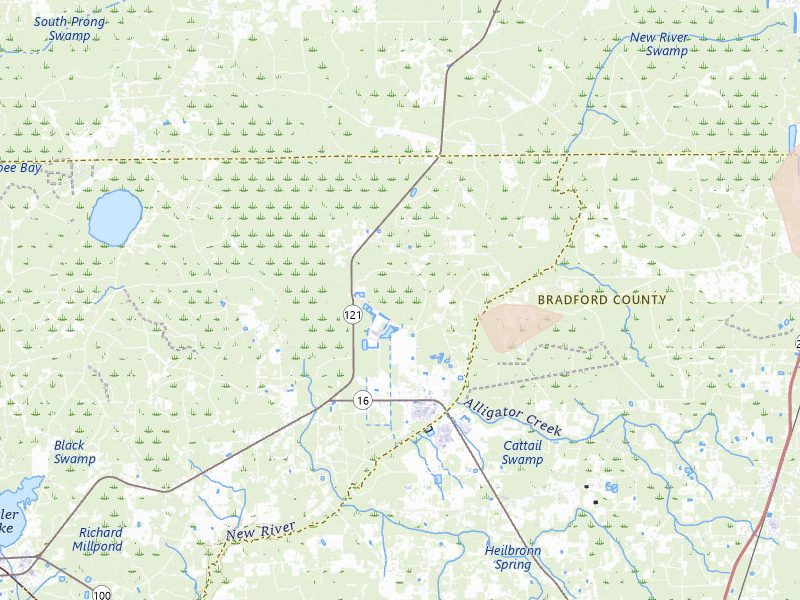 Radar-estimated hail-size map of the storm over Raiford, FL on Jul 30, 2026