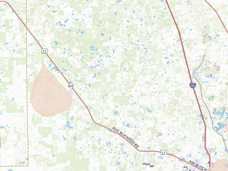 Radar-estimated hail-size map of the storm over Reddick, FL on Jul 11, 2026