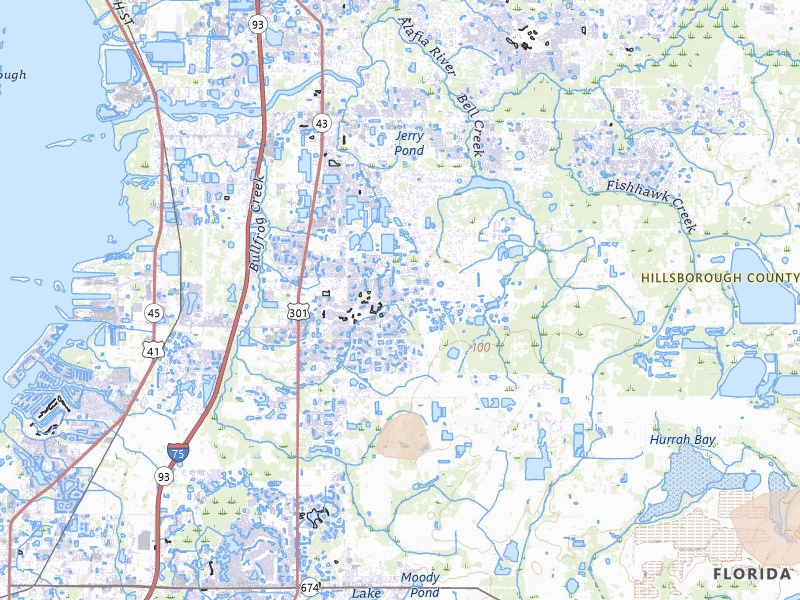 Radar-estimated hail-size map of the storm over Riverview, FL on Jun 27, 2026