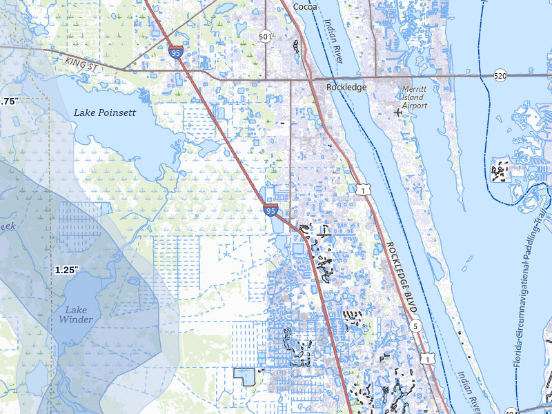 NEXRAD radar-signature map of the hail storm over Rockledge, FL on Jun 29, 2026