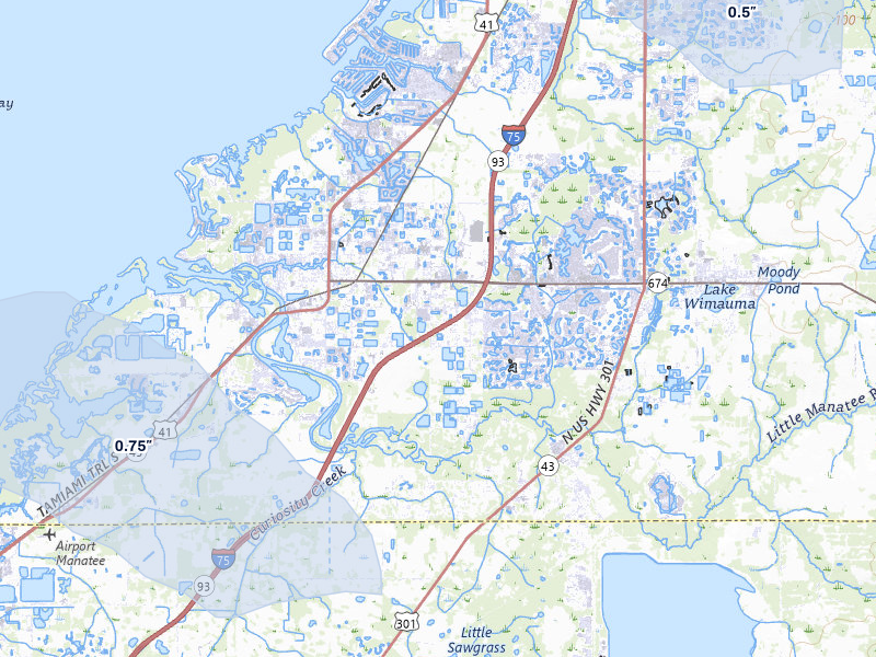 NEXRAD radar-signature map of the hail storm over Ruskin, FL on Jun 28, 2026