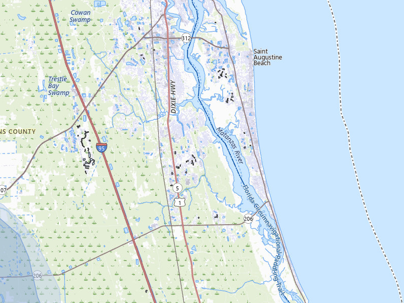 NEXRAD radar-signature map of the hail storm over Saint Augustine, FL on Jul 10, 2026