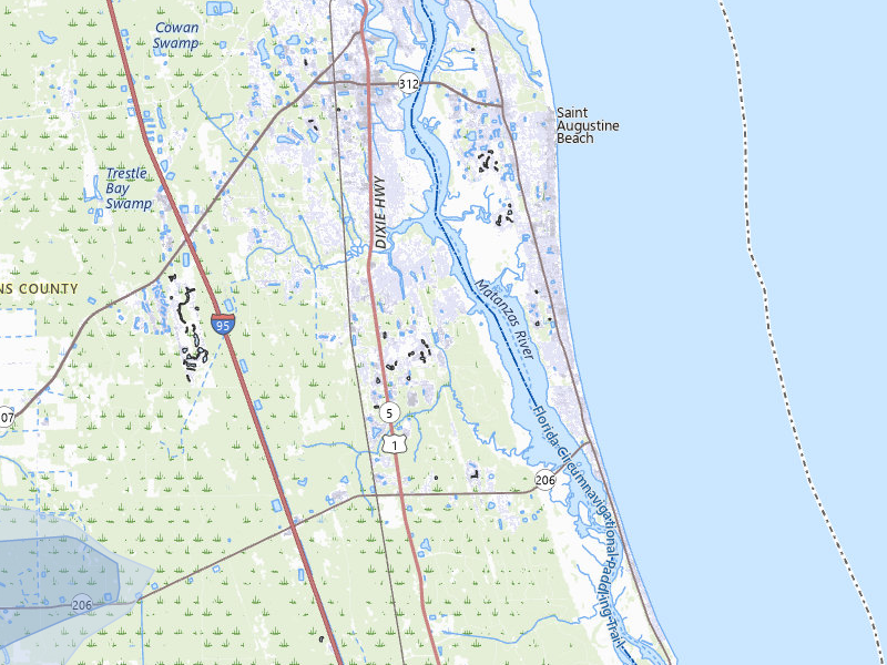 NEXRAD radar-signature map of the hail storm over Saint Augustine, FL on Jul 30, 2026