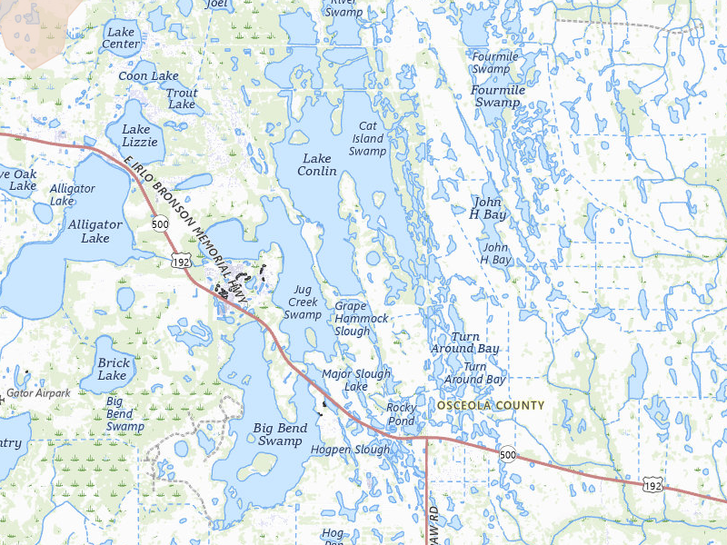 Radar-estimated hail-size map of the storm over Saint Cloud, FL on Jun 24, 2026