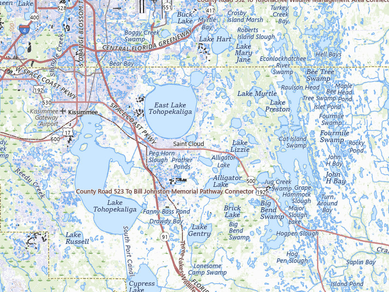 Radar-estimated hail-size map of the storm over Saint Cloud, FL on Jun 28, 2026