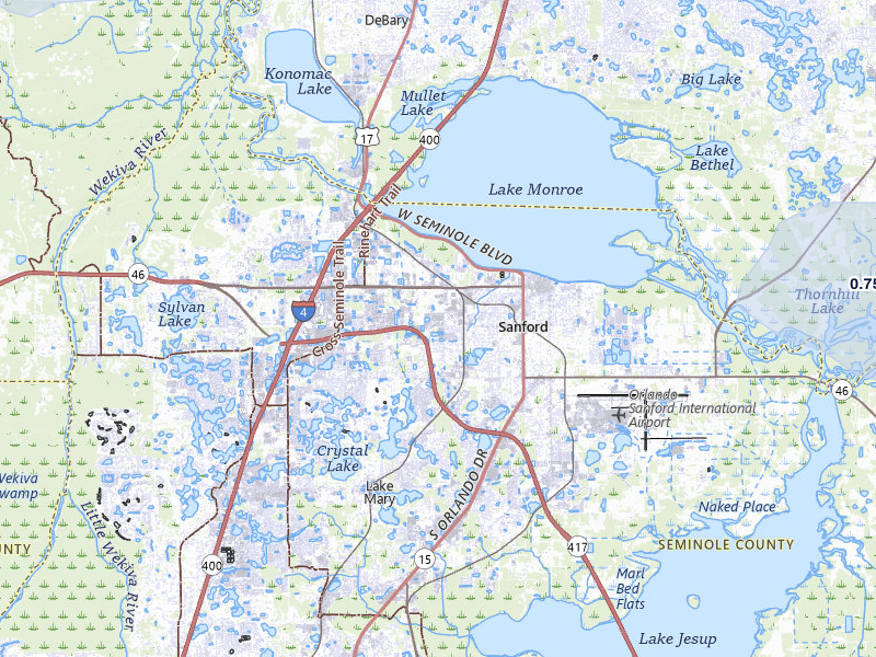 NEXRAD radar-signature map of the hail storm over Sanford, FL on Jul 30, 2026