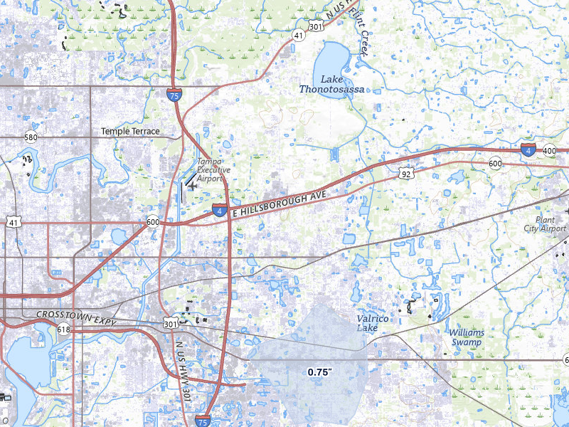 NEXRAD radar-signature map of the hail over Seffner, FL