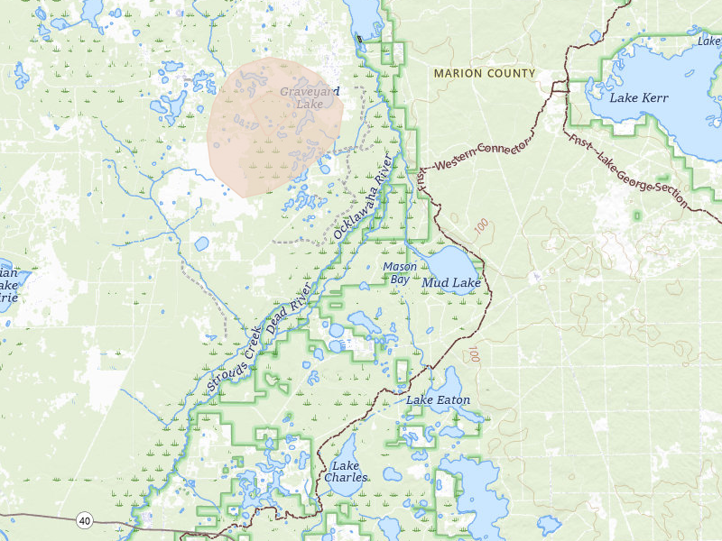Radar-estimated hail-size map of the storm over Silver Springs, FL on Jun 27, 2026
