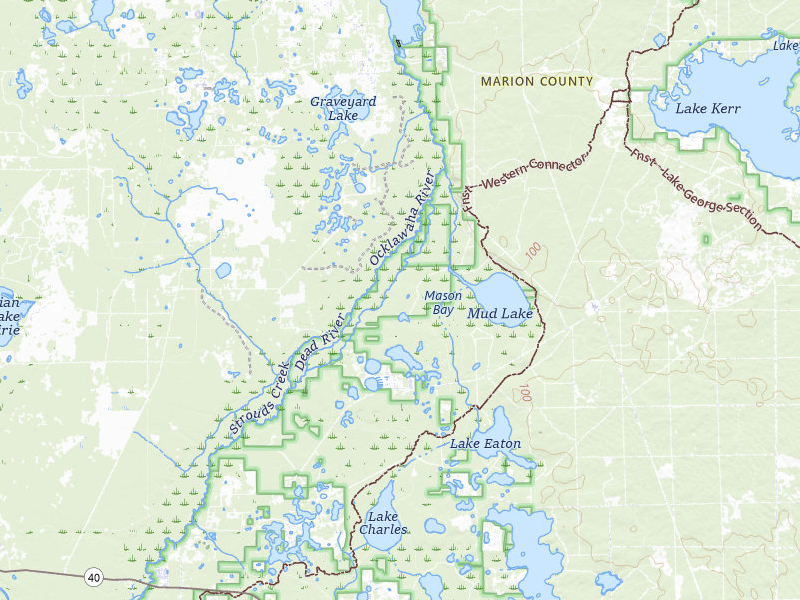 Radar-estimated hail-size map of the storm over Silver Springs, FL on Jul 4, 2026