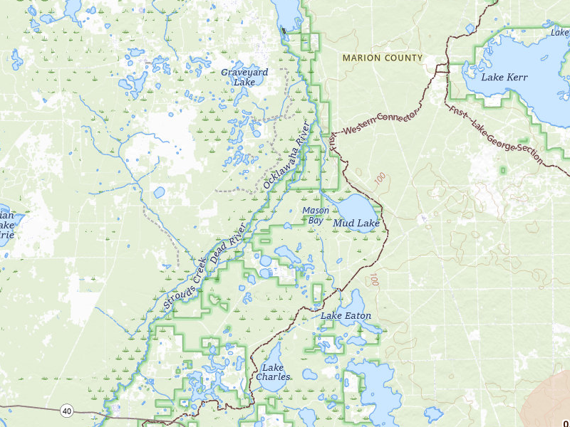 Radar-estimated hail-size map of the storm over Silver Springs, FL on Jul 10, 2026