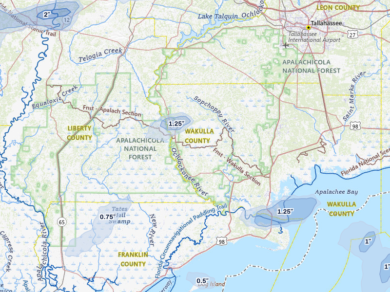 NEXRAD radar-signature map of the hail storm over Sopchoppy, FL on Jun 30, 2026