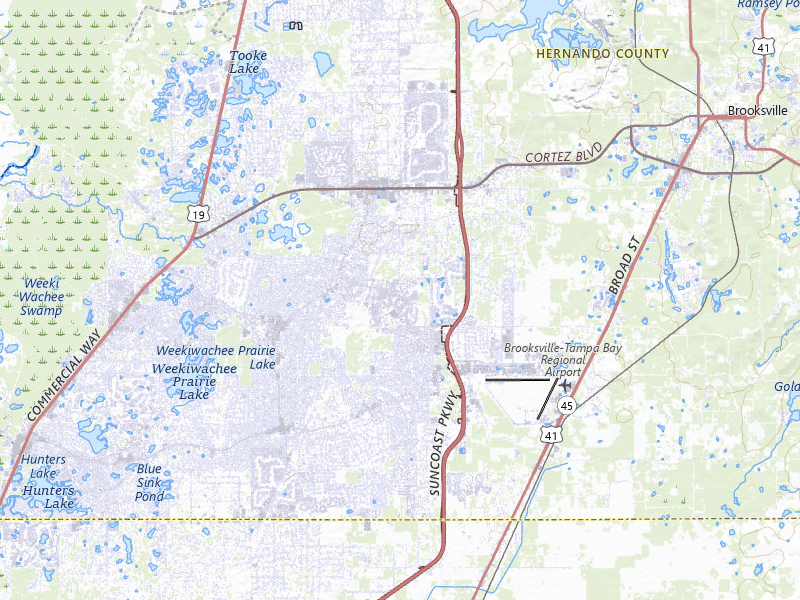 Radar-estimated hail-size map of the storm over Spring Hill, FL on Jun 28, 2026