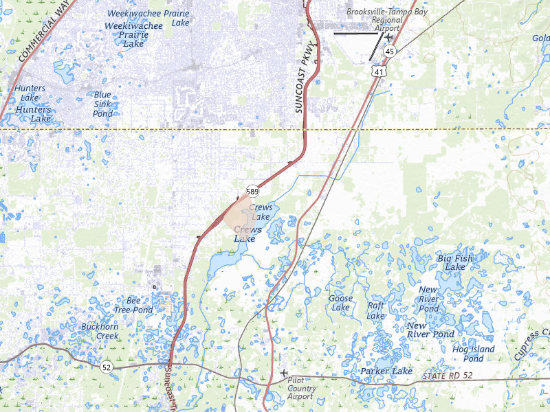 Radar-estimated hail-size map of the storm over Spring Hill, FL on Aug 20, 2026