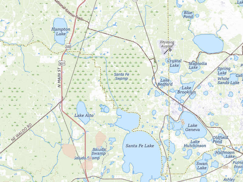 Radar-estimated hail-size map of the storm over Starke, FL on Jul 10, 2026