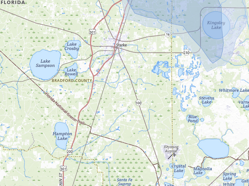 NEXRAD radar-signature map of the hail storm over Starke, FL on Jul 25, 2026