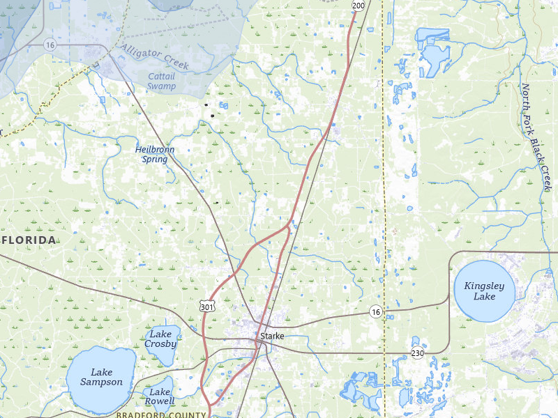 NEXRAD radar-signature map of the hail storm over Starke, FL on Aug 19, 2026