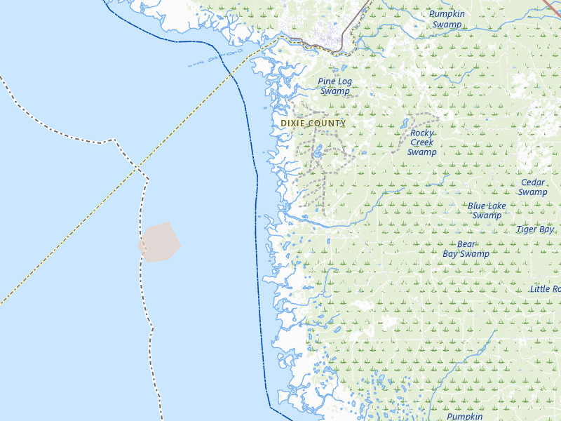 Radar-estimated hail-size map of the storm over Steinhatchee, FL on Jun 30, 2026