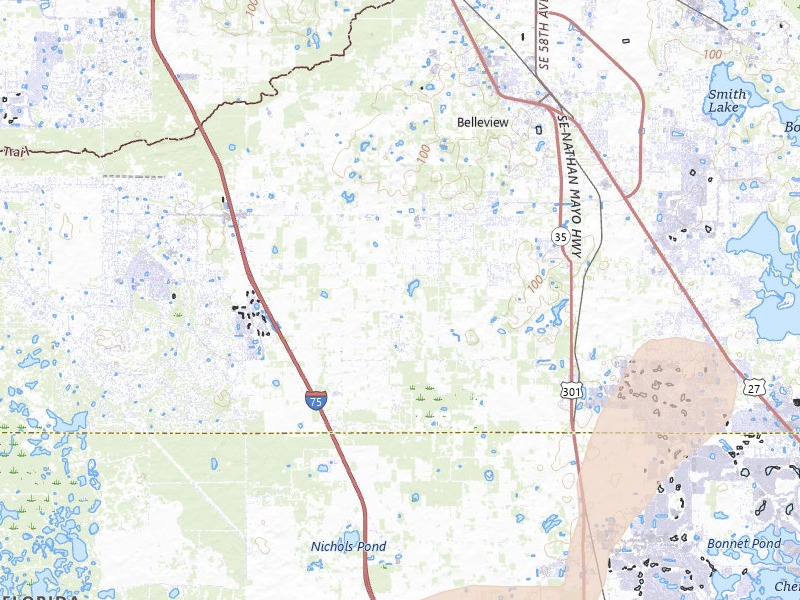 Radar-estimated hail-size map of the storm over Summerfield, FL on Jul 25, 2026