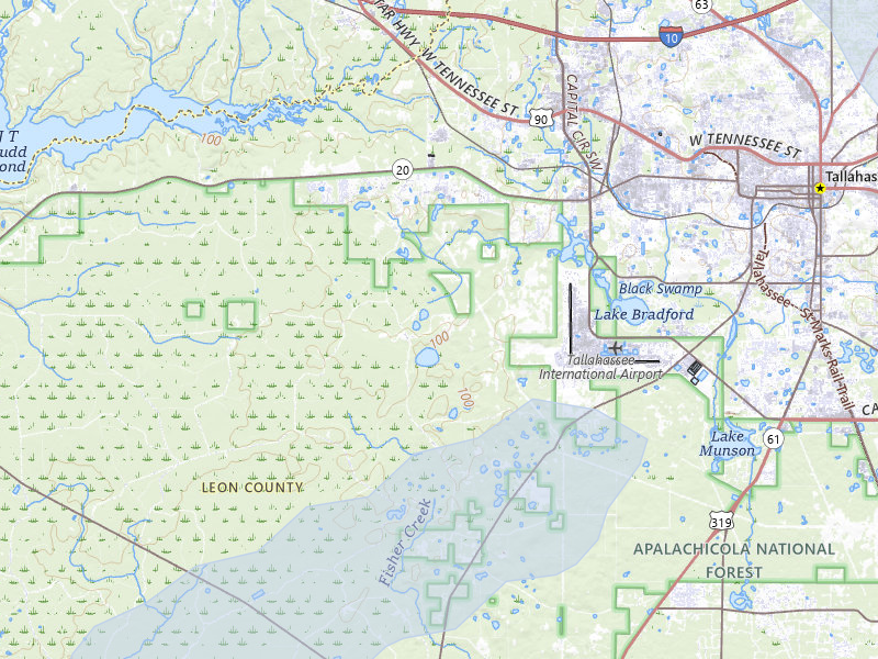 NEXRAD radar-signature map of the hail storm over Tallahassee, FL on Jul 10, 2026