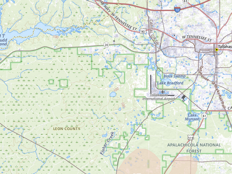 Radar-estimated hail-size map of the storm over Tallahassee, FL on Jul 11, 2026