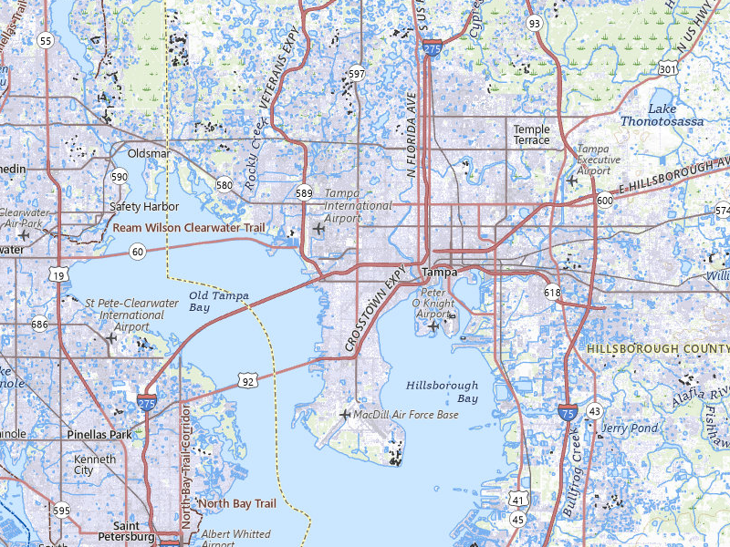 NEXRAD radar-signature map of the hail storm over Tampa, FL on Jul 24, 2026