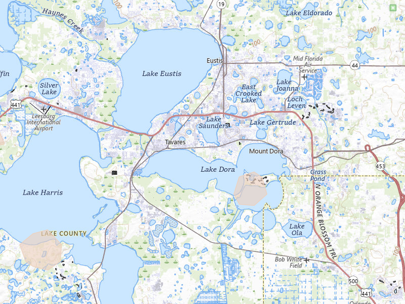 Radar-estimated hail-size map of the storm over Tavares, FL on Aug 20, 2026