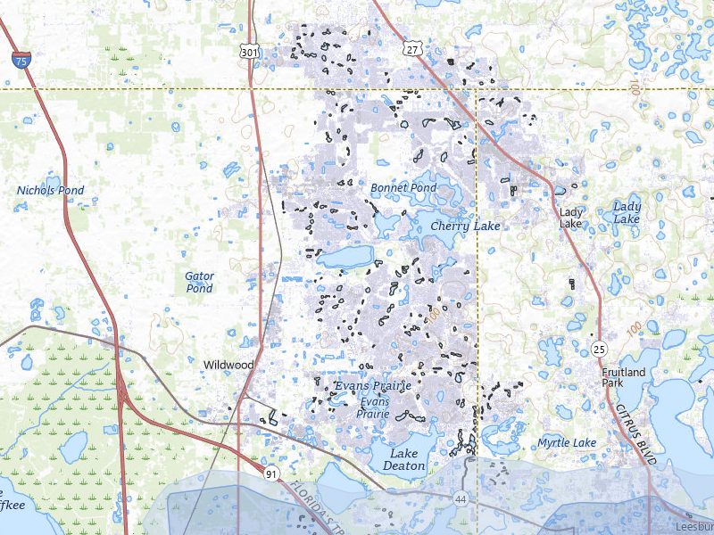 NEXRAD radar-signature map of the hail storm over The Villages, FL on Aug 20, 2026