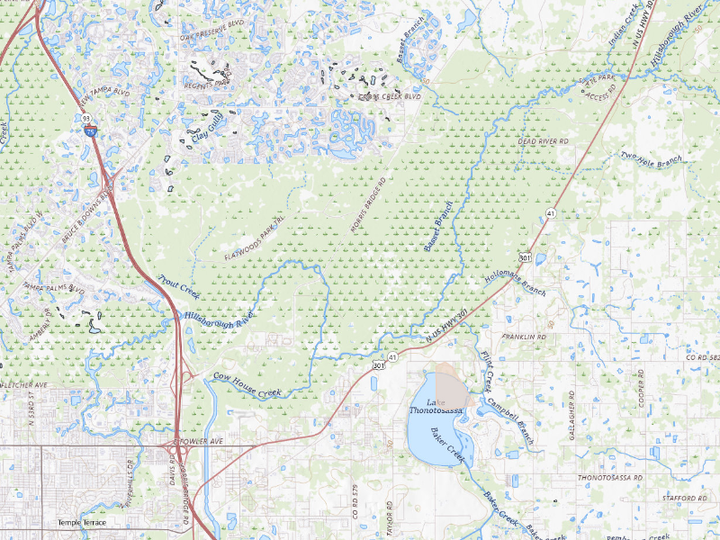 Radar-estimated hail-size map of the storm over Thonotosassa, FL