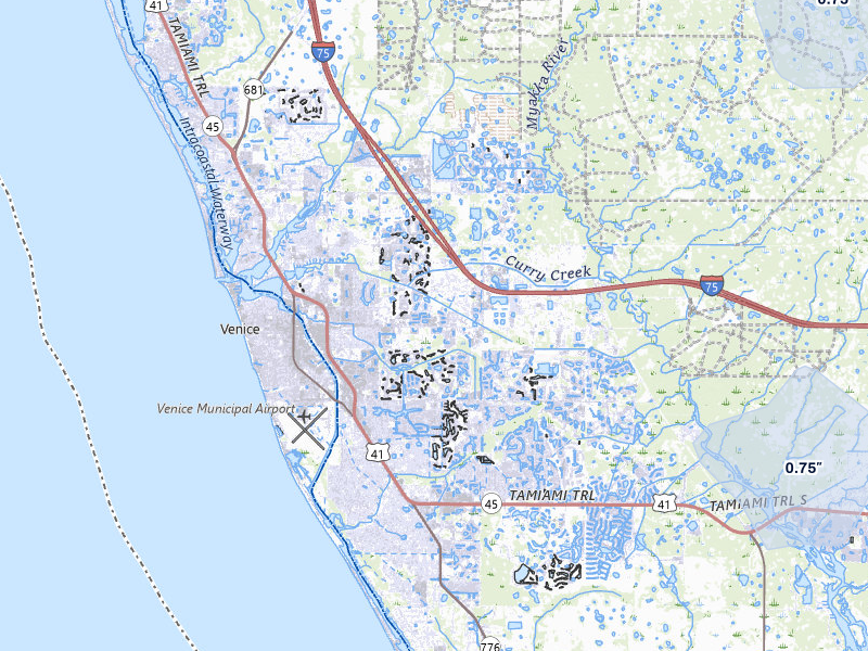 NEXRAD radar-signature map of the hail storm over Venice, FL on Apr 2, 2026