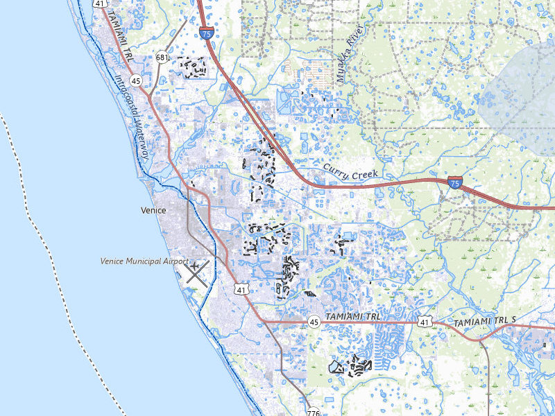 NEXRAD radar-signature map of the hail over Venice, FL