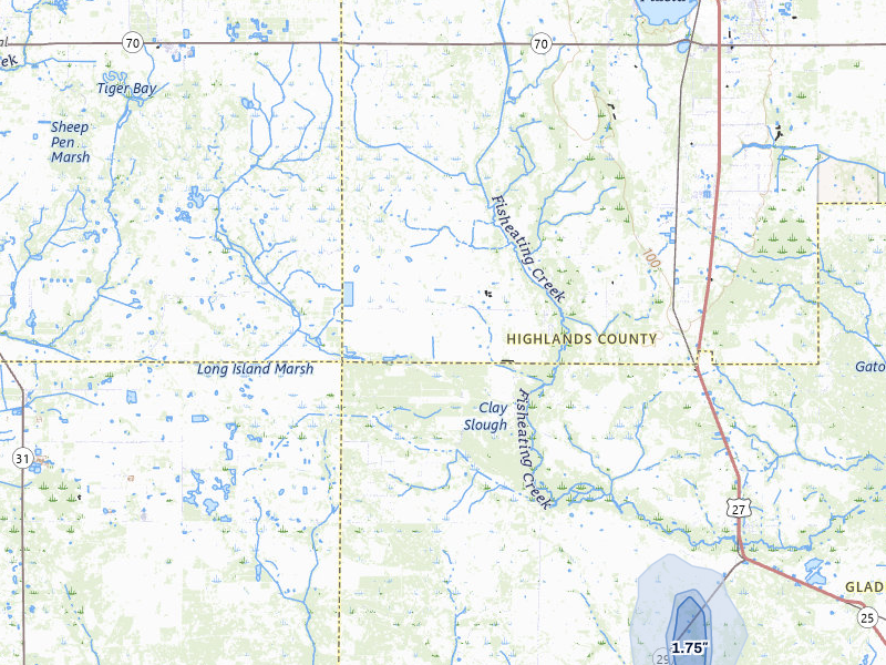NEXRAD radar-signature map of the hail storm over Venus, FL on Apr 6, 2026