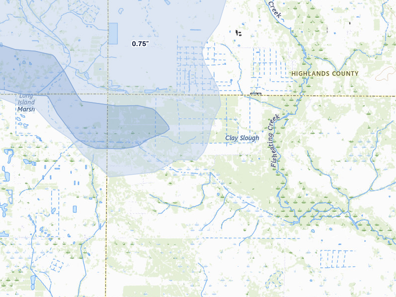NEXRAD radar-signature map of the hail storm over Venus, FL on Jul 10, 2026