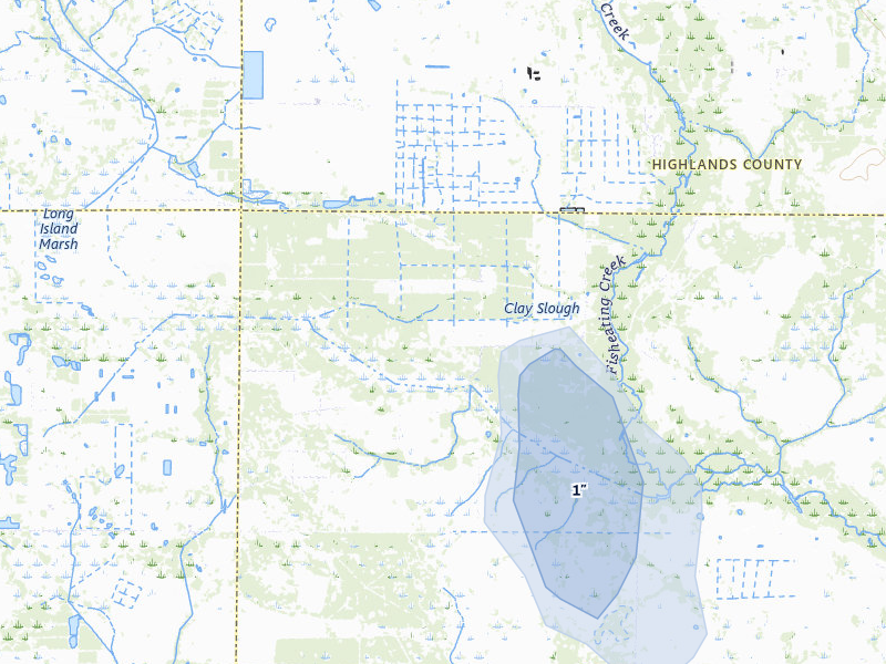 NEXRAD radar-signature map of the hail storm over Venus, FL on Aug 26, 2026