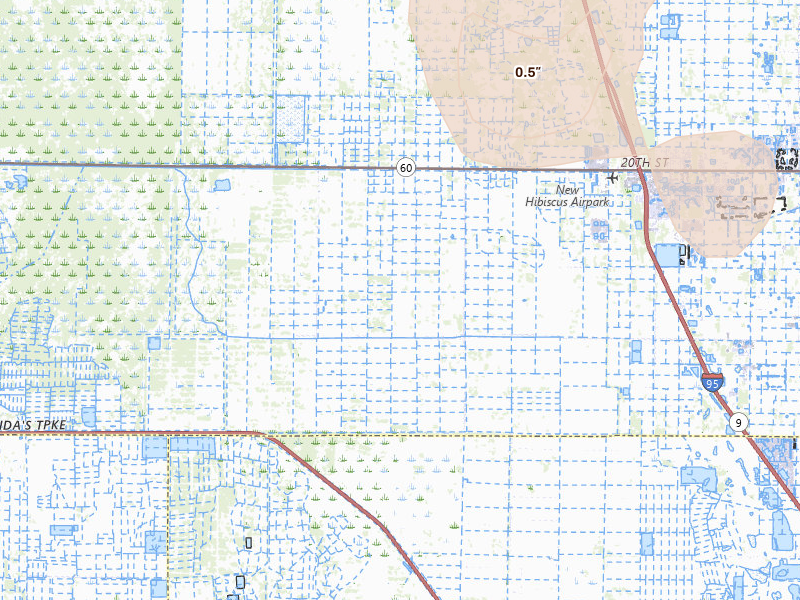 Radar-estimated hail-size map of the storm over Vero Beach, FL