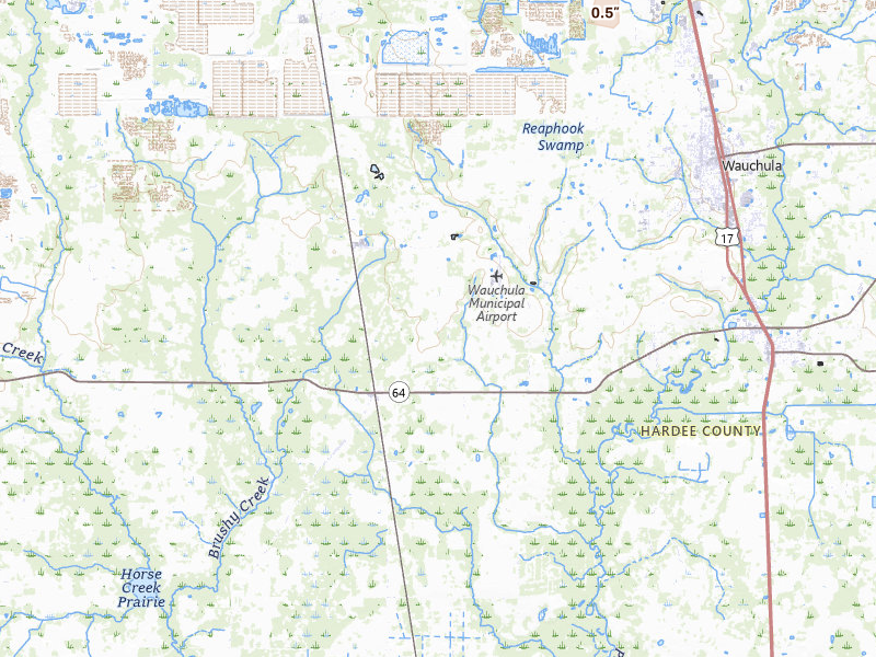 Radar-estimated hail-size map of the storm over Wauchula, FL on Jul 12, 2026