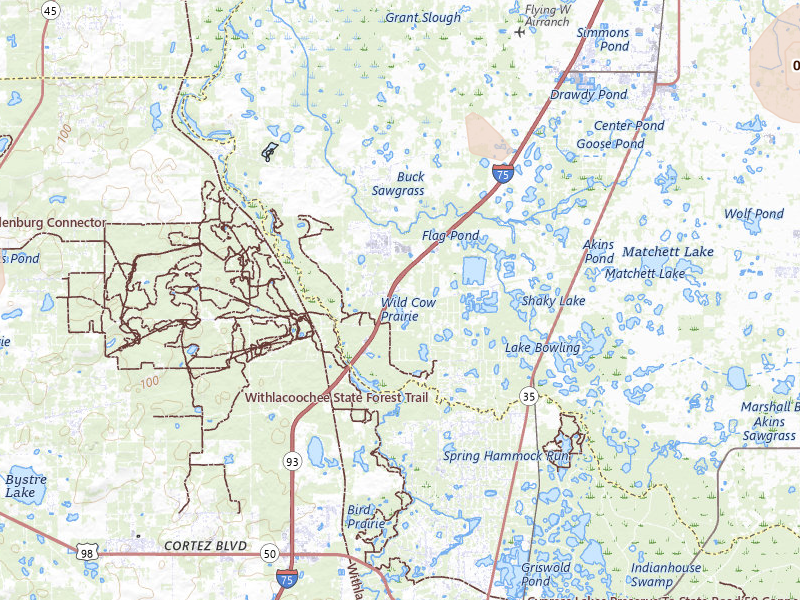 Radar-estimated hail-size map of the storm over Webster, FL on Aug 20, 2026