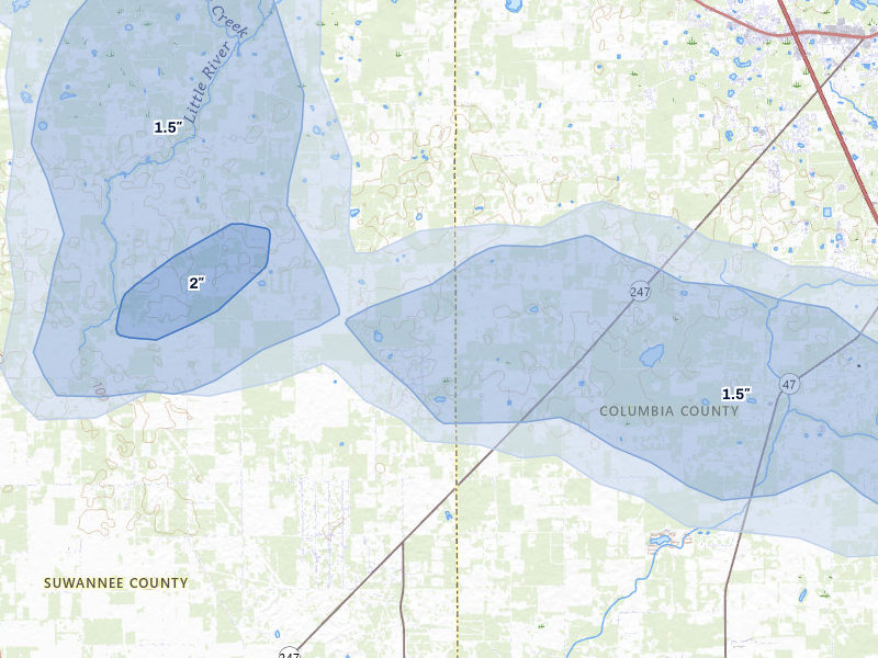 NEXRAD radar-signature map of the hail storm over Wellborn, FL on May 17, 2026