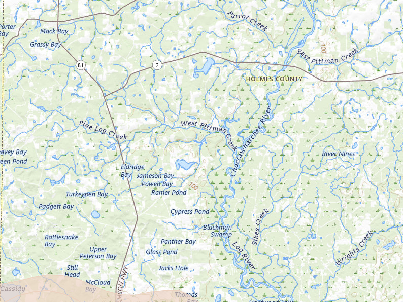 Radar-estimated hail-size map of the storm over Westville, FL on May 7, 2026