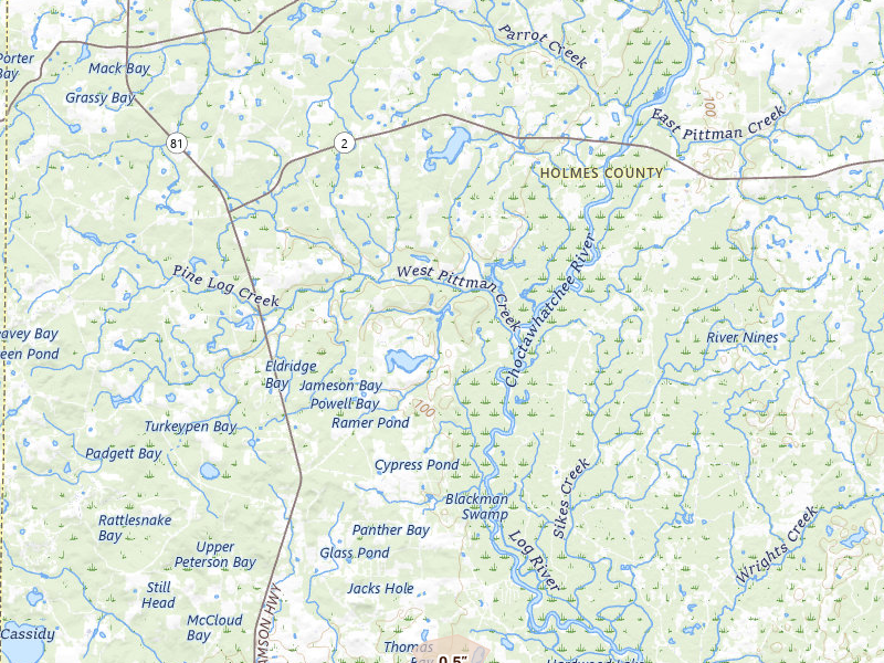 Radar-estimated hail-size map of the storm over Westville, FL on Jun 19, 2026