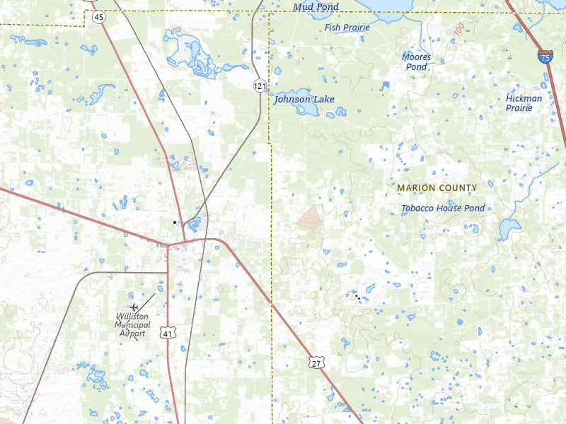 Radar-estimated hail-size map of the storm over Williston, FL on Aug 20, 2026