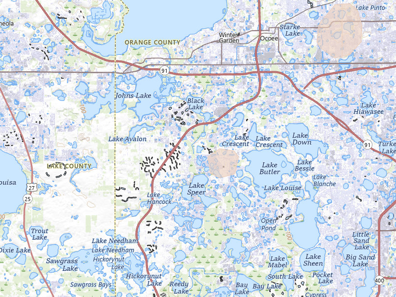 Radar-estimated hail-size map of the storm over Winter Garden, FL on Jun 30, 2026