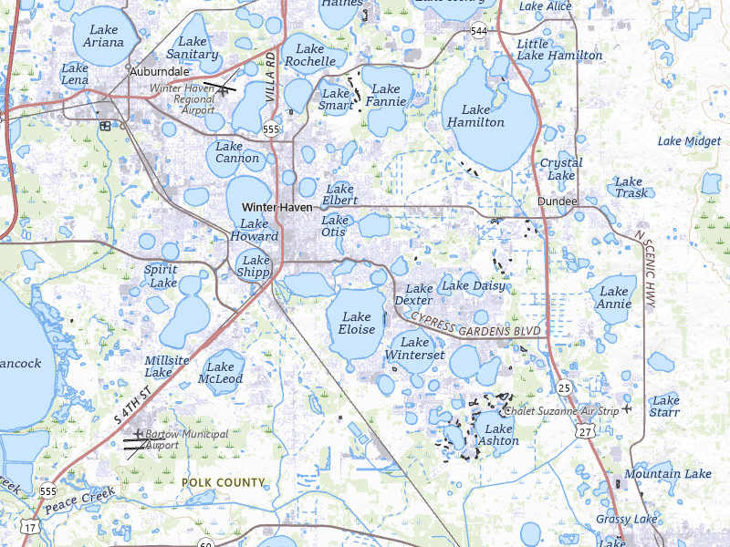 Radar-estimated hail-size map of the storm over Winter Haven, FL on Jul 13, 2026
