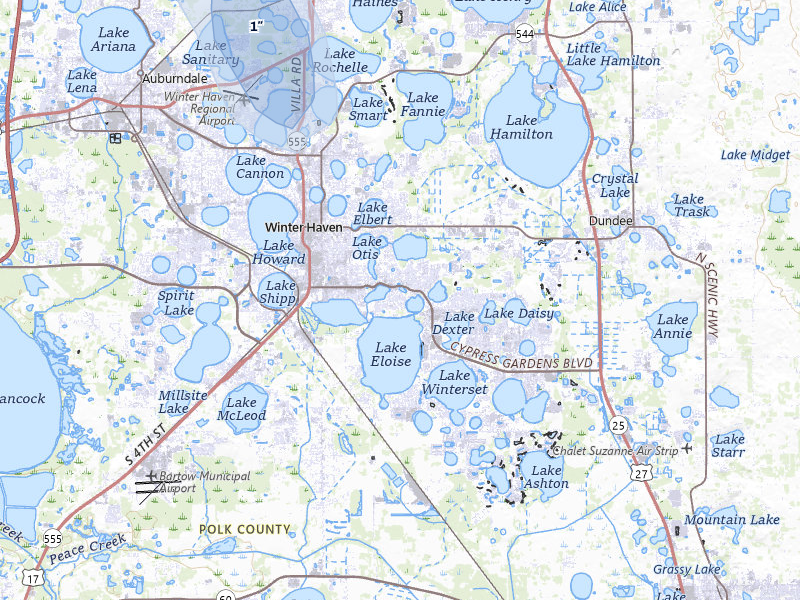 NEXRAD radar-signature map of the hail over Winter Haven, FL