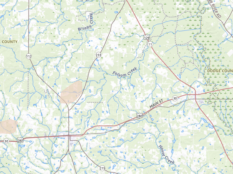 Radar-estimated hail-size map of the storm over Abbeville, GA on Jul 10, 2026