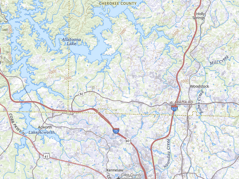 Radar-estimated hail-size map of the storm over Acworth, GA on Jul 10, 2026