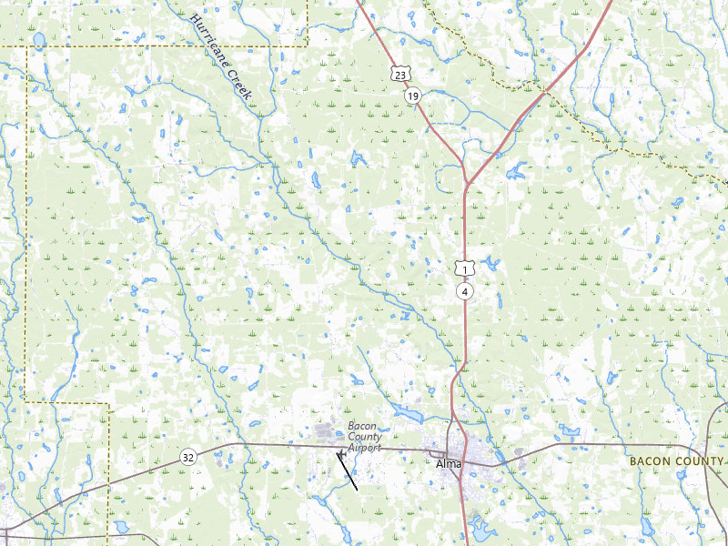 Radar-estimated hail-size map of the storm over Alma, GA on May 17, 2026