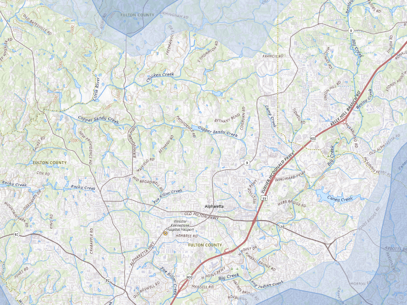 NEXRAD radar-signature map of the hail storm over Alpharetta, GA on Sep 5, 2026