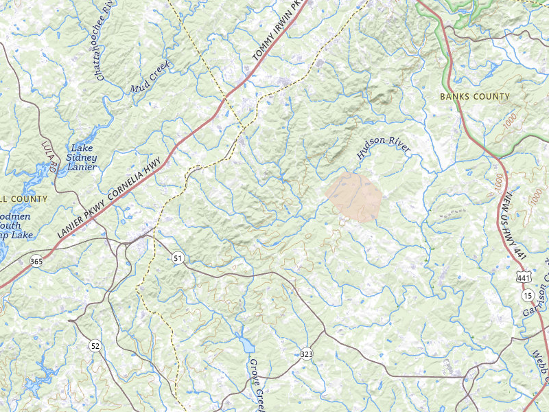 Radar-estimated hail-size map of the storm over Alto, GA